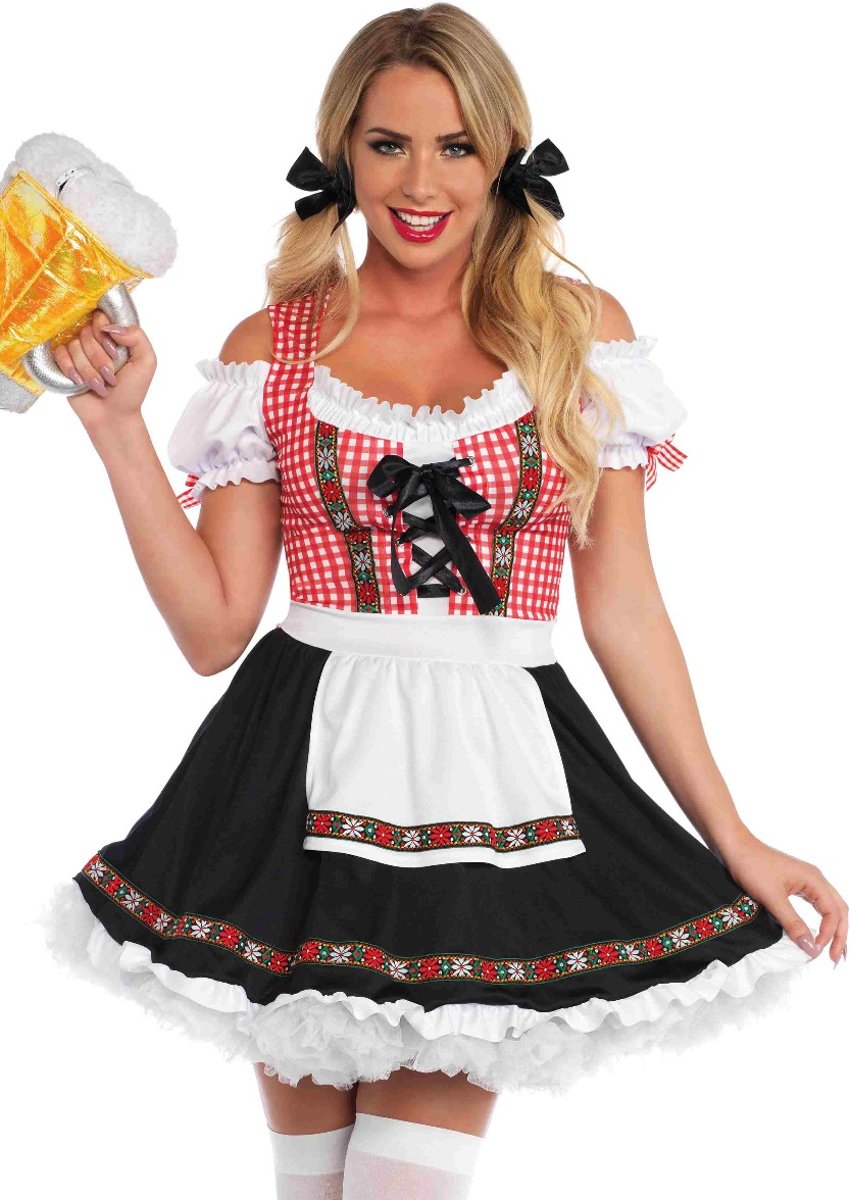 Boeren Tirol & Oktoberfest Kostuum | Dorstige Dirndl Dagmar | Vrouw | Large | Bierfeest | Verkleedkleding